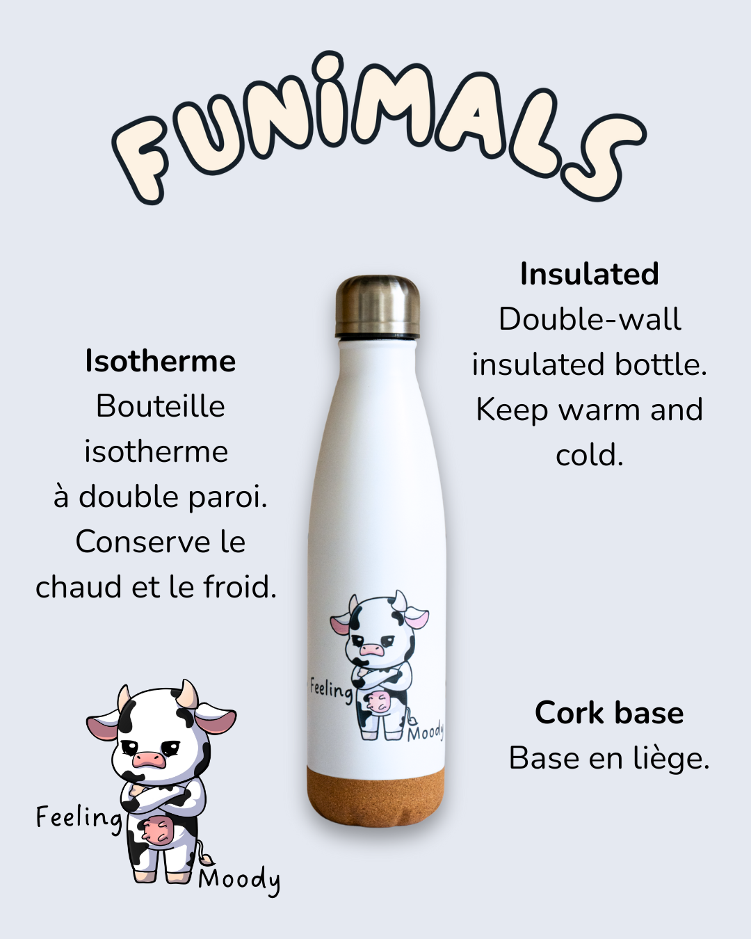 Gourde vache 500 ml base en liège