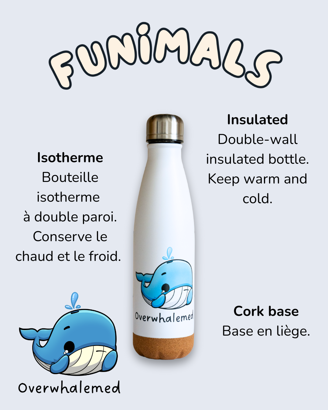 500 ml whale bottle with cork base