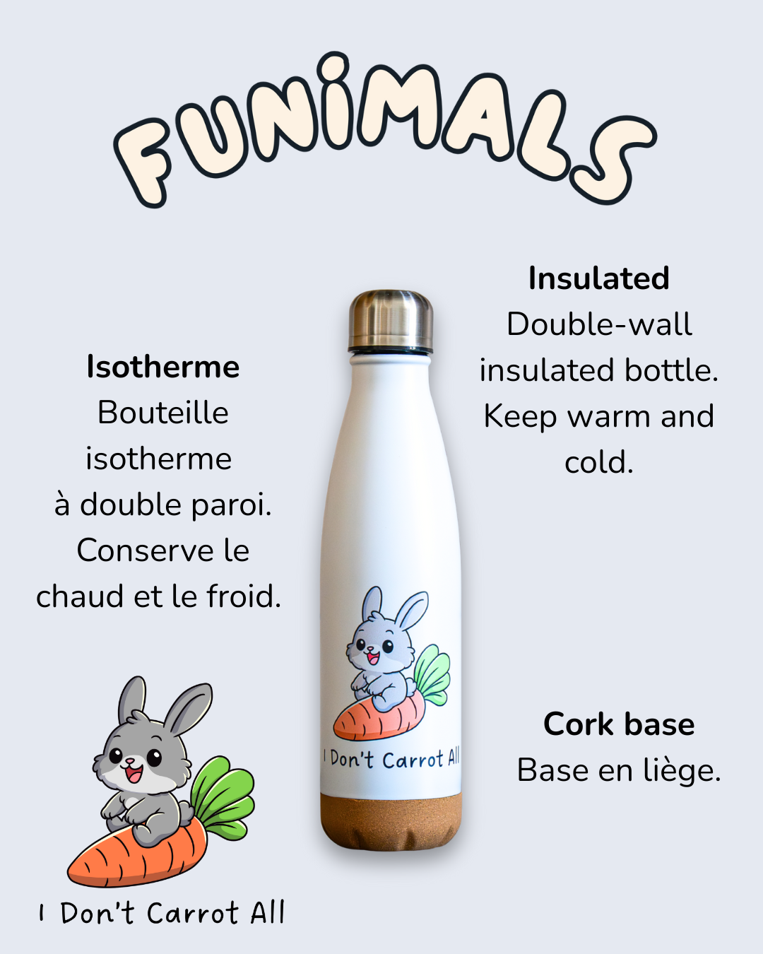 Gourde lapin 500 ml base en liège