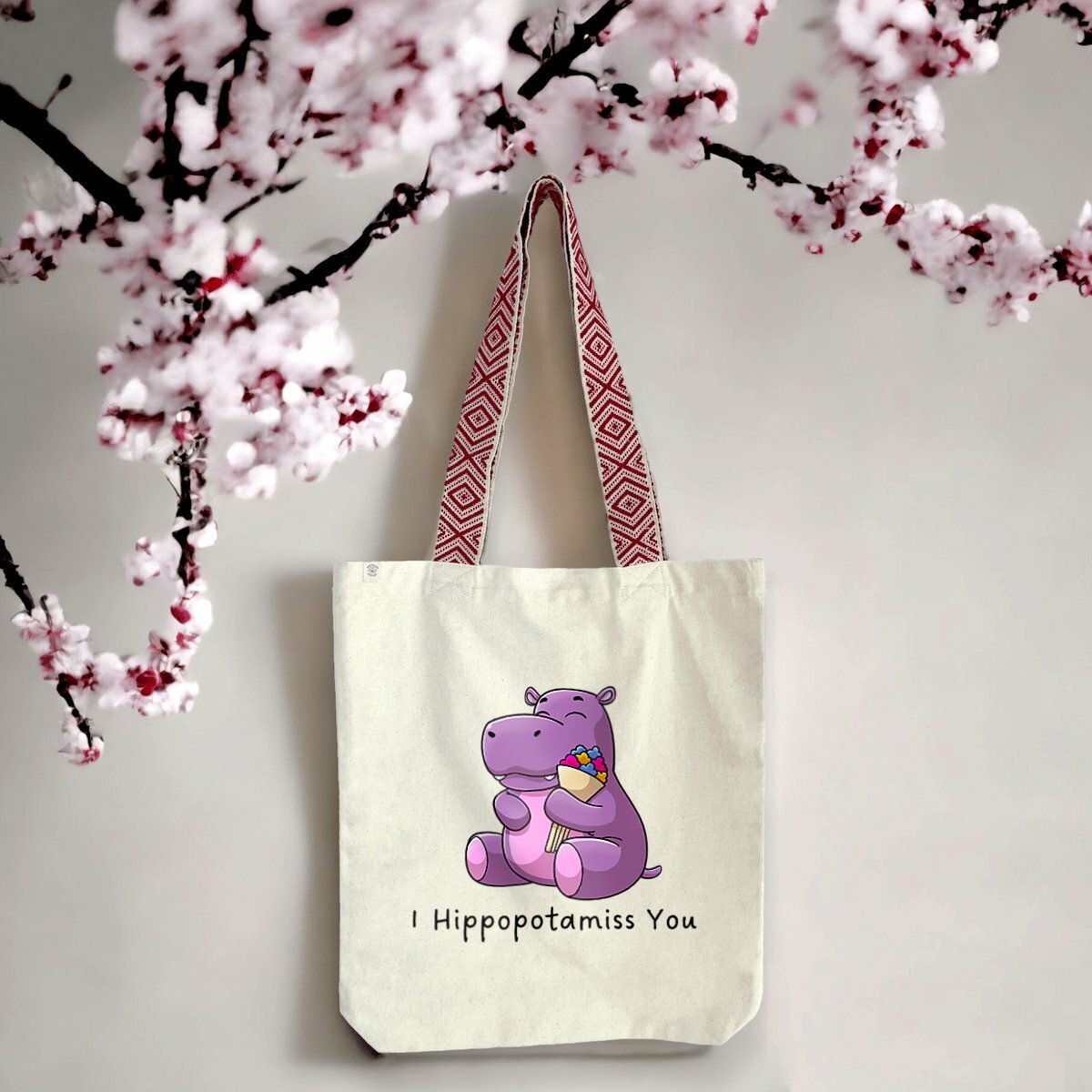 totebag éthnique hippopotame
