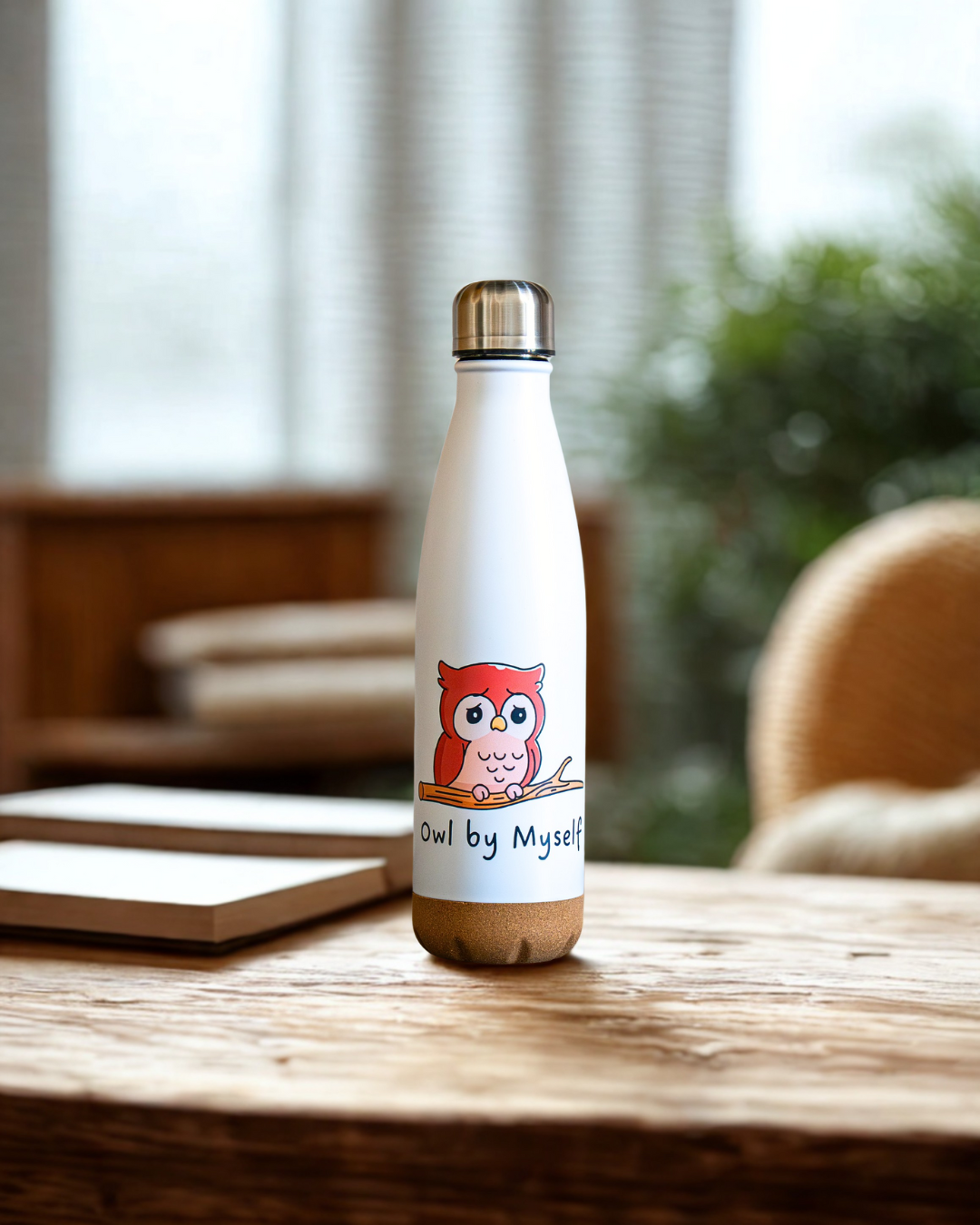 Gourde hibou 500 ml base en liège