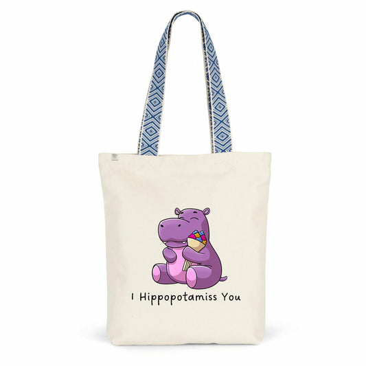 totebag éthnique hippopotame