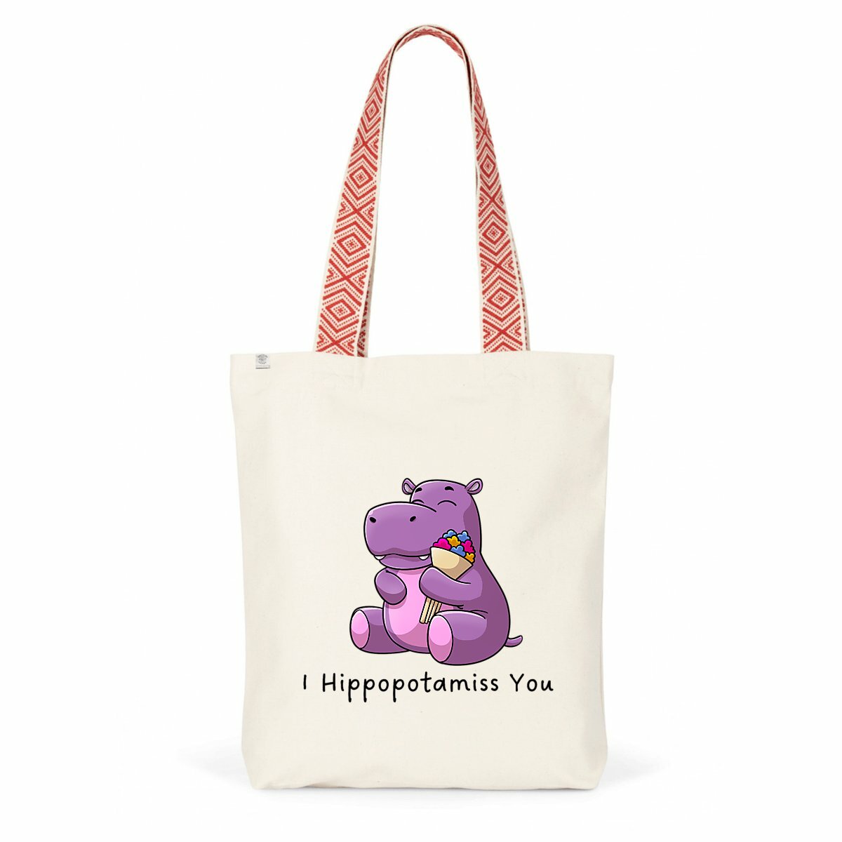 totebag éthnique hippopotame