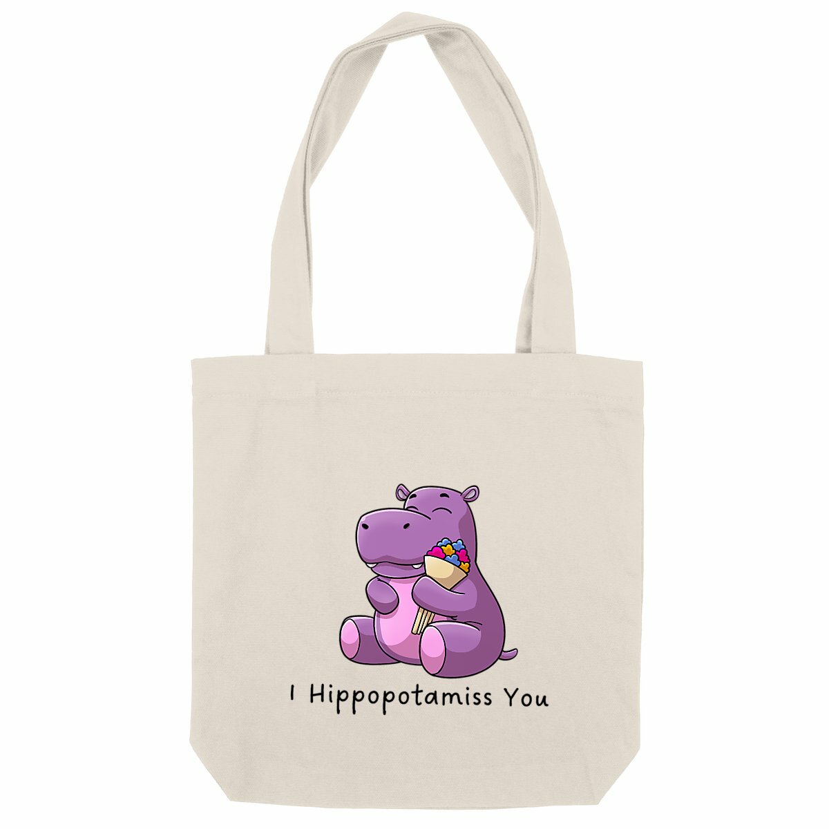 totebag coton hippopotame