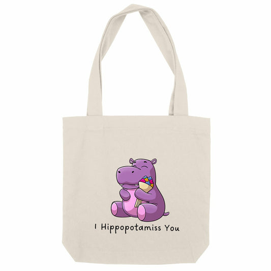 totebag coton hippopotame